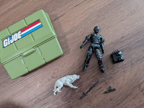 1985 G.I. Joe Snake Eyes Complete Figure And Pocket Patrol Accessory