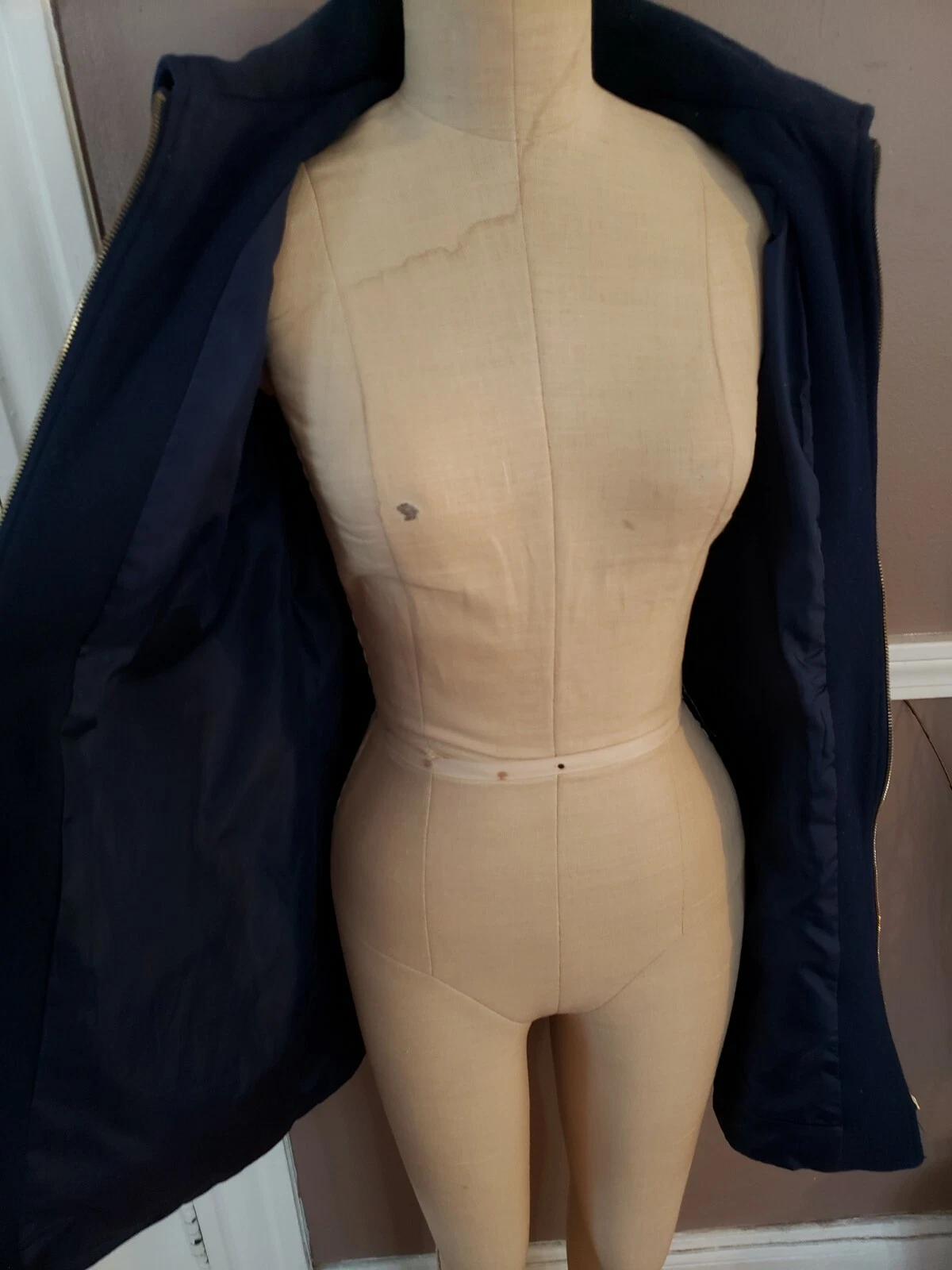 Bellissimo cappotto blu navy con cappuccio rimovibile di Michael Kors!! Taglia 8!!