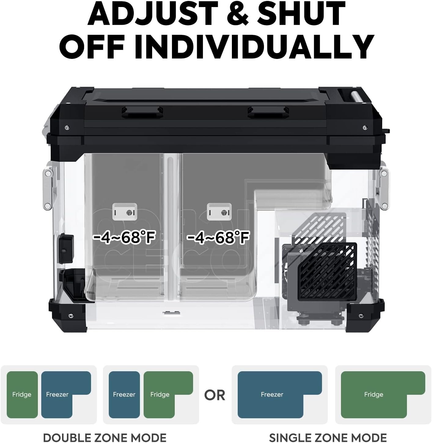 ICECO APL55 Dual Zone Portable Refrigerator Freezer Bluetooth Controlled for Car