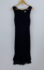 Stunning Rare Vintage DOLCE & GABBANA Fringed Evening Dress Black Size 28/42