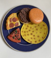 Vintage Play Food Lot. Burger, Pizza, Tortilla. MTC. Very Realistic/Collectible