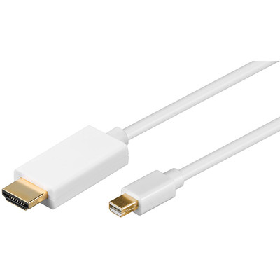 1 m Mini DisplayPort Stecker > HDMI Stecker Kabel Adapterkabel Weiß + Audio 5937