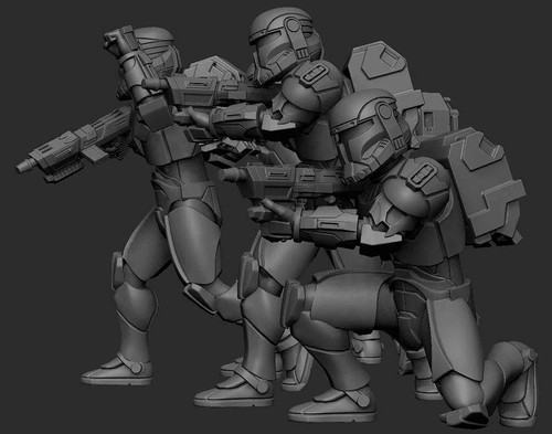 Commando Squad (5) - DARK FIRE DESIGNS| Legion compatible - 3D printed - Picture 4 of 5