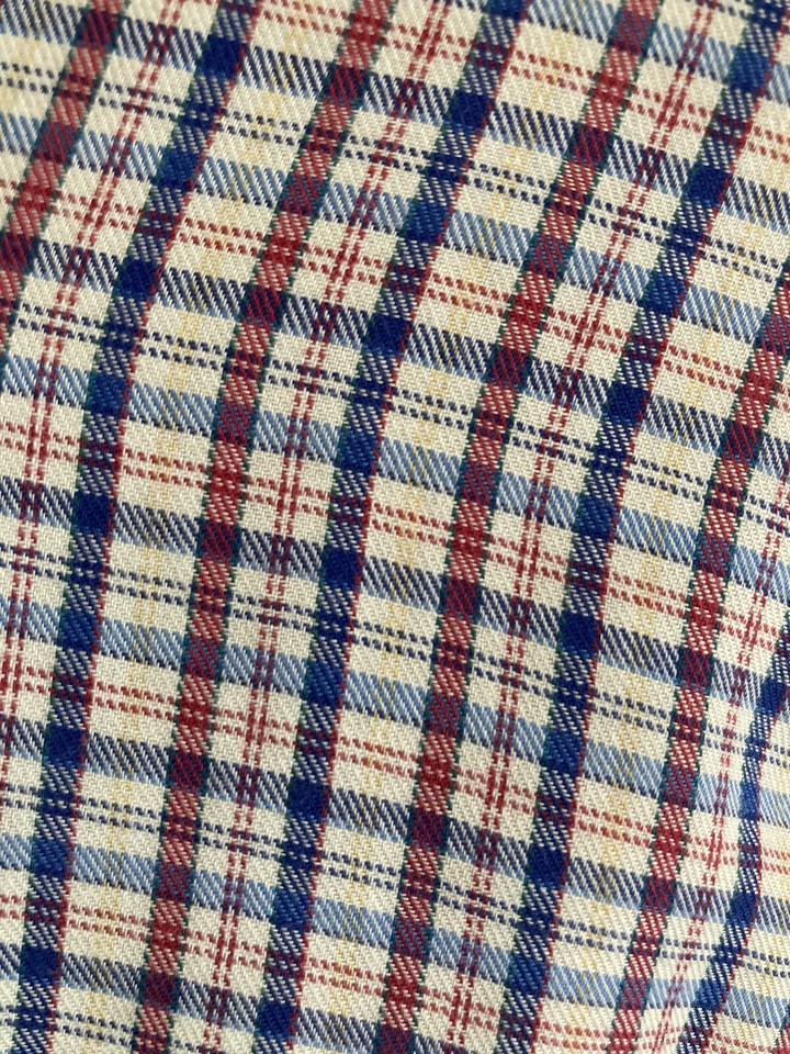 GANT USA Mens Shirt Large Short Sleeve Heritage Twill Blue Red Plaid