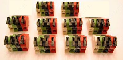(10) 4 Pin - 5mm / Spring Lever Speaker Connector -Terminal Block - Phoenix Plug