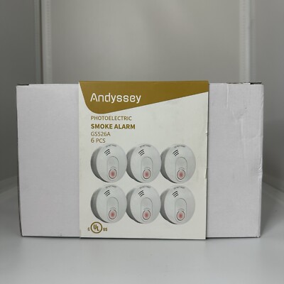 ANDYSSEY Photoelectric Fire Smoke Alarms Detectors 6 PCS