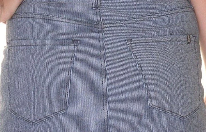 /LX063/ Falda vaquera a rayas abotonadas Buffalo David Bitton azul talla 31 grande $89 Foto 2 de 3