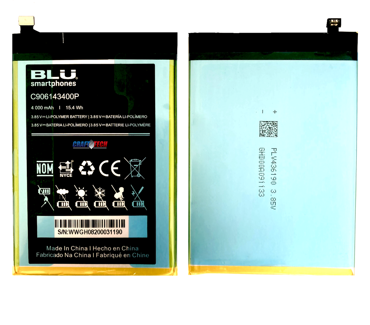 OEM Original BLU Battery C906143400P 4000mAh 15.4Wh For BLU V50