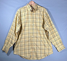 Brooks Brothers Mens Medium Long Sleeve Yellow Plaid Button Down Dress Shirt EUC