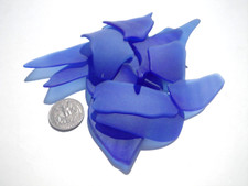 Sea Glass, Large Collection of Thin Cobalt Blue