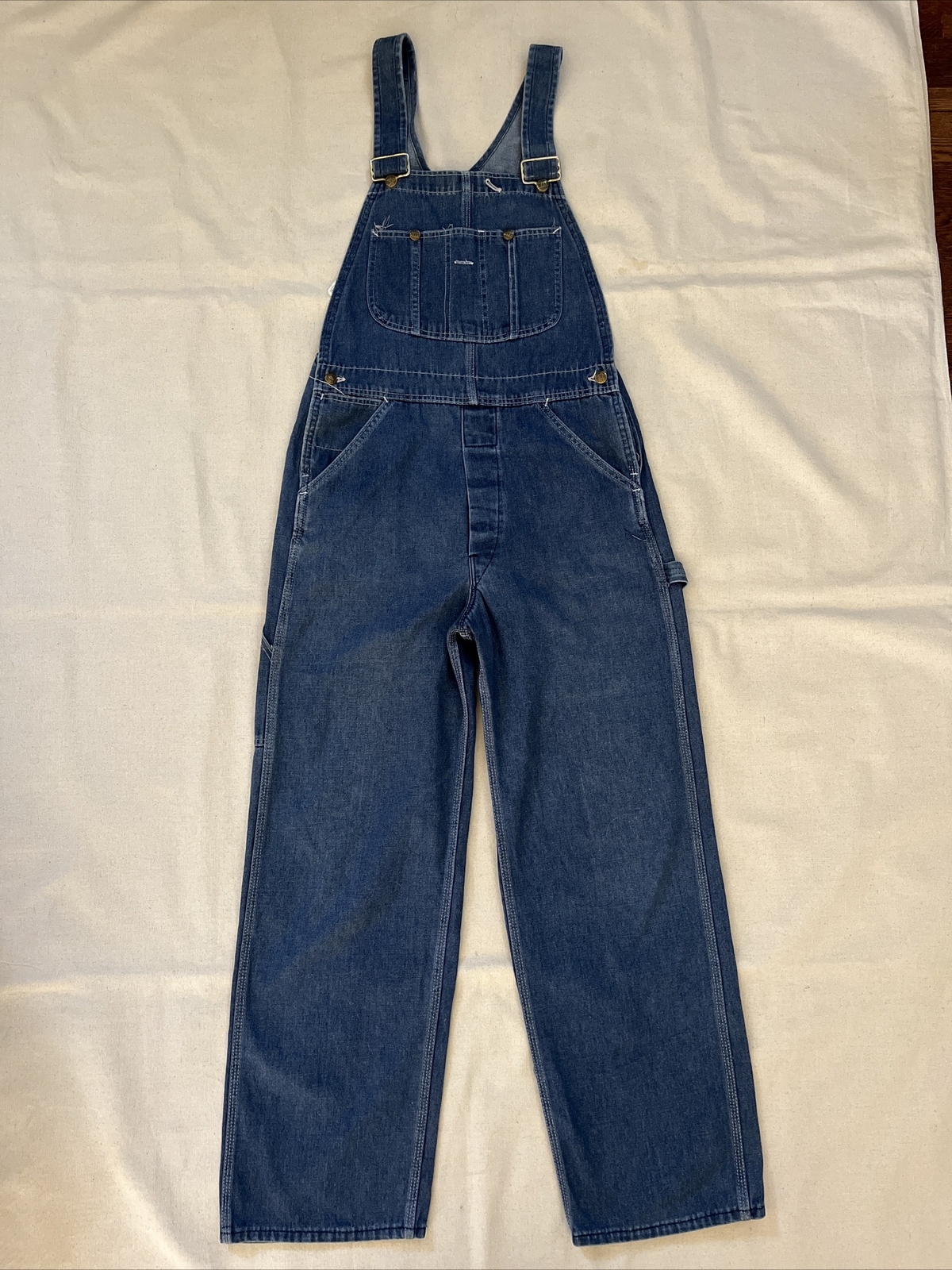 70'S Sears PREMA-PREST denim overalls for men, W34 size, vintage cotton blue type Vintage Second Hand
