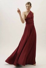 NWT $310 BHLDN Twobirds Ginger Convertible Dress Size A Bordeaux Z421-3