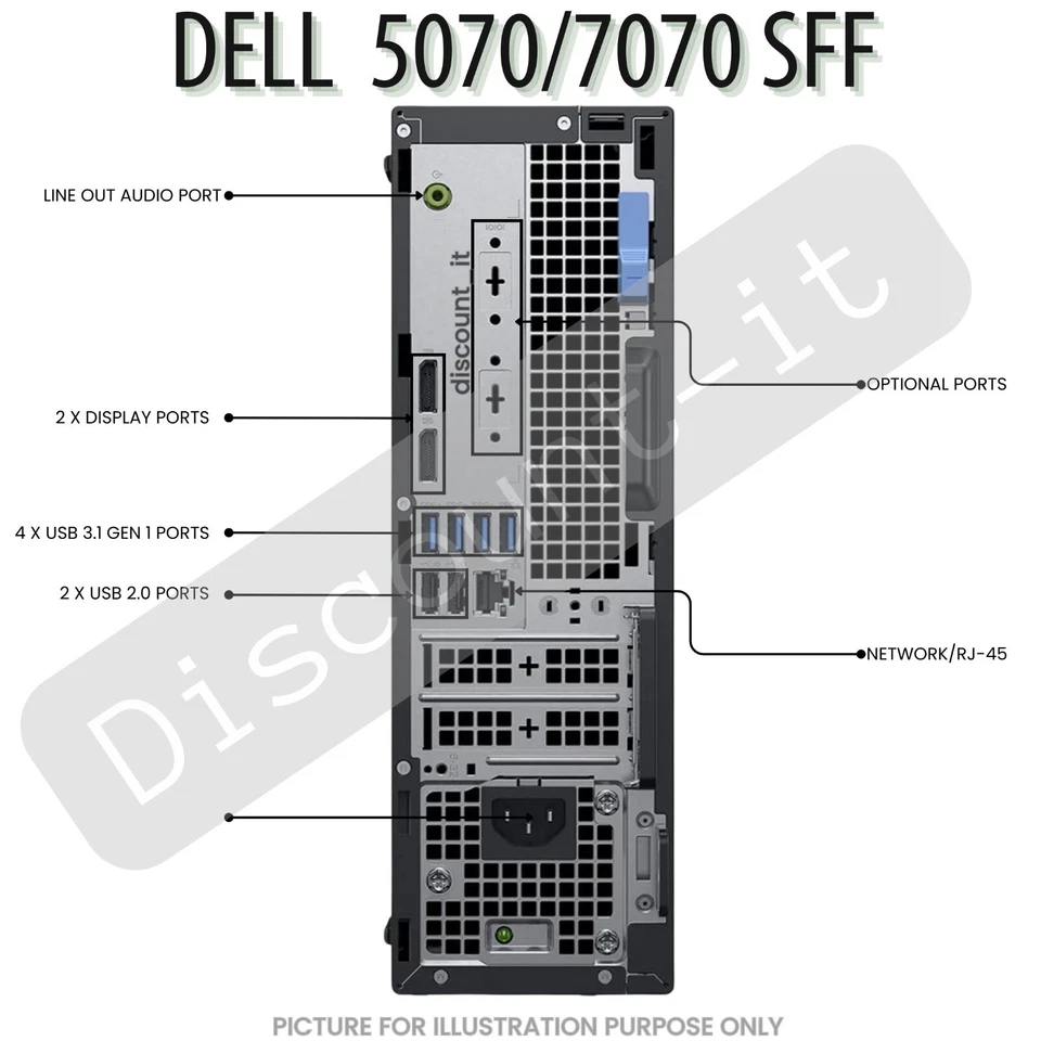 Dell OptiPlex 5070 SFF Intel i7-9700 9th Gen 2TB SSD 64GB RAM Desktop Gaming PC - Image 4 of 4