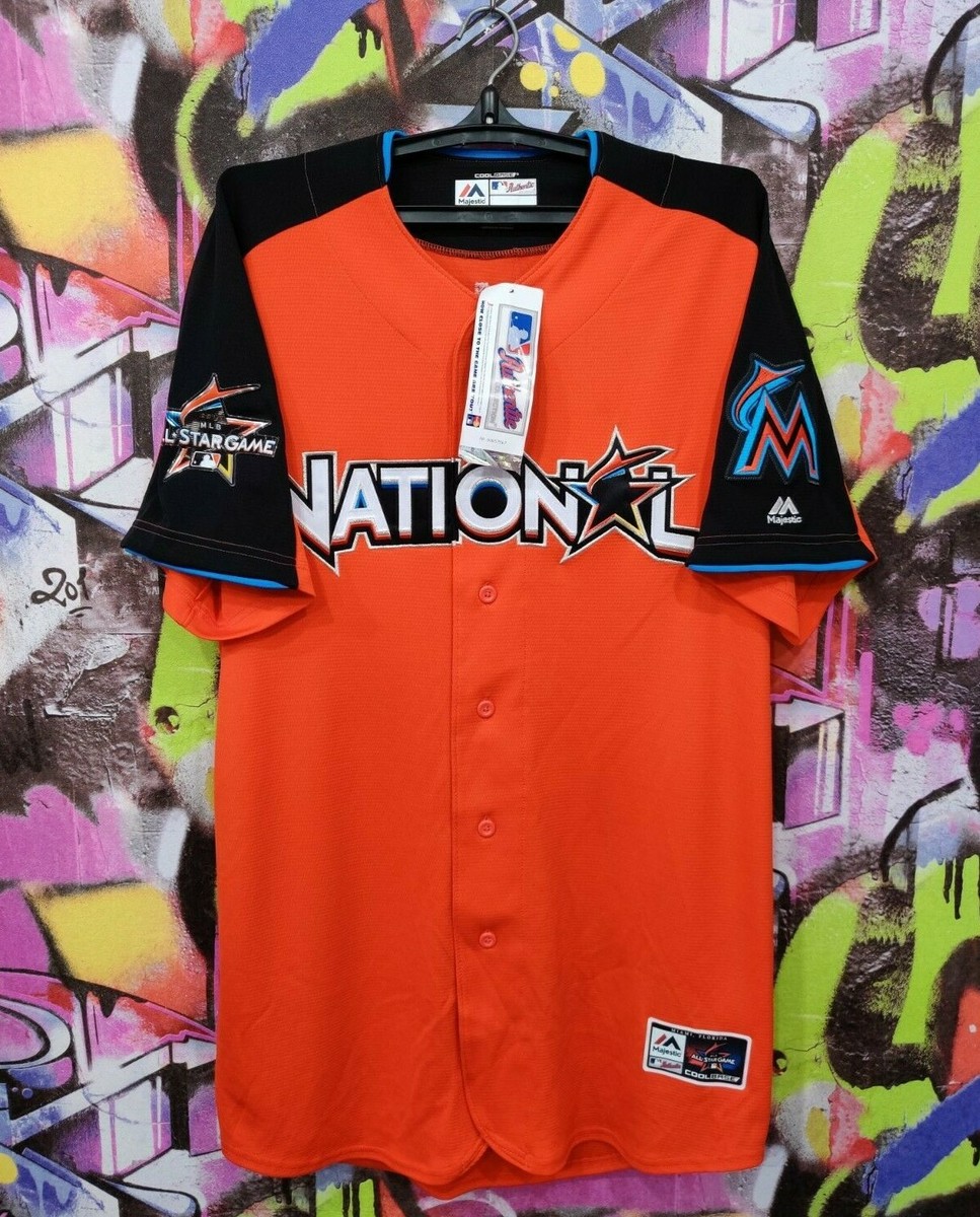 Miami Marlins All Star Game Ozuna #13 MLB Baseball Jersey Majestic