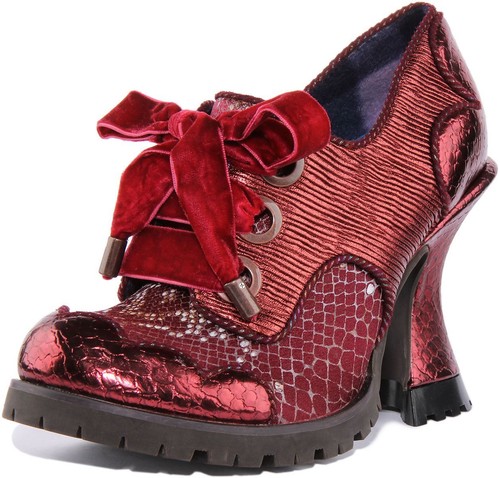 Irregular Choice Whimsical Wonder Womens Lace Up Shoes In Bordo Size UK 3 - 8 - Picture 6 of 12