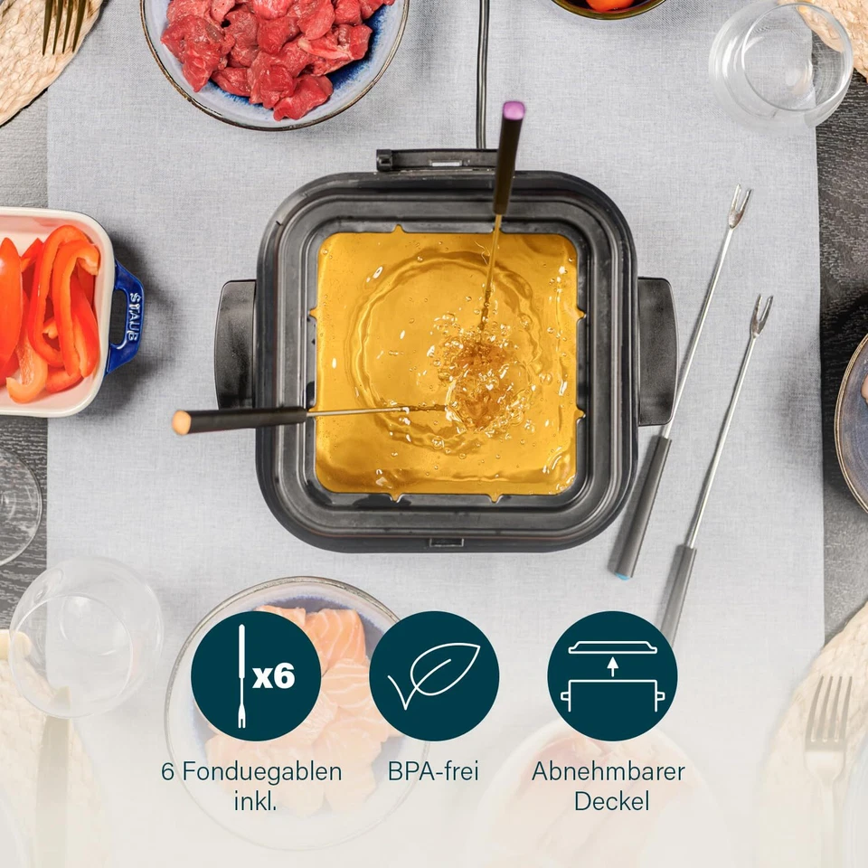 182611 Mini-Fritteuse mit Fondue – schnelle Erwärmung – Geruchsfilter – 12 Li... - Bild 4 von 4