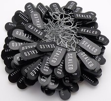 100 Black Wire Padlock Tamper Evident Lockout Electric Meter Tag Security Seal