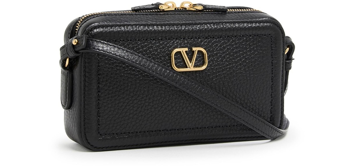ショルダーバッグ VALENTINO VLTN MINI SHOPPER VALENTINO GARAVANI Alltime Mini $1550 Black Grainy Leather