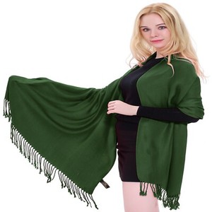Dark Green Solid Color Design Shawl Pashmina Scarf Wrap Stole CJ Apparel NEW