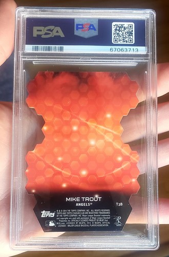 2014 Stadium Club Mike Trout Triumvirate Luminescent SP PSA 9 Mint Angels - Picture 2 of 2