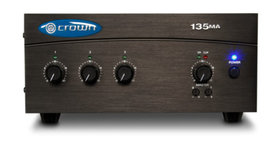 Crown 135MA, 3 input 35W Mixer Amplifier - Dual Voltage 100-240V C-9