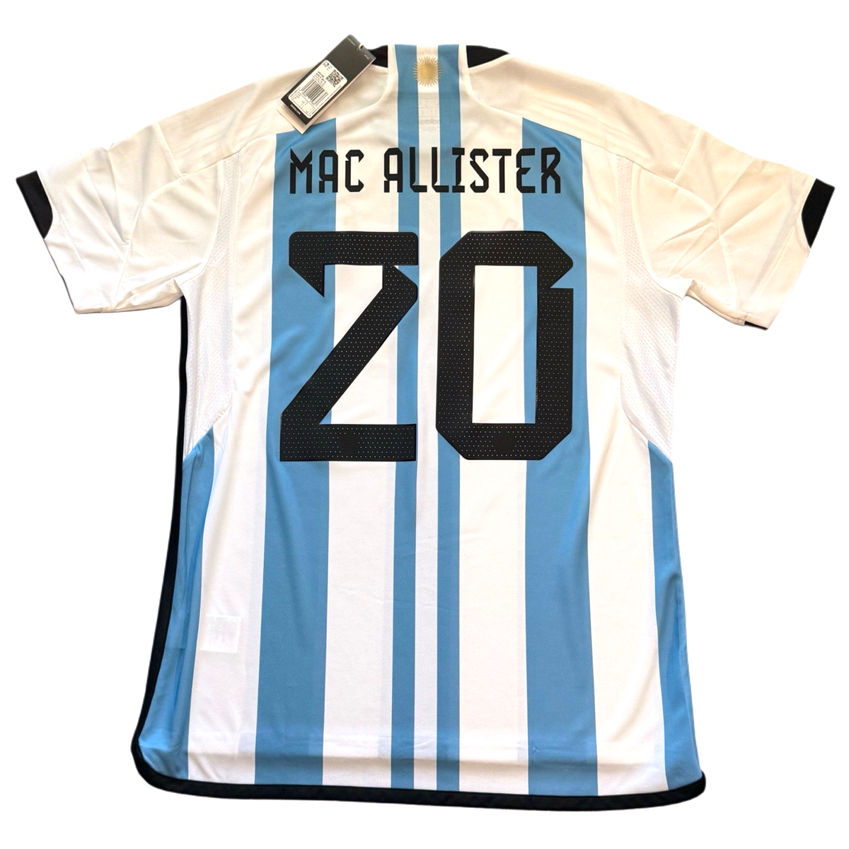 2022 Argentina Home Jersey #20 Mac Allister Large adidas World Cup
