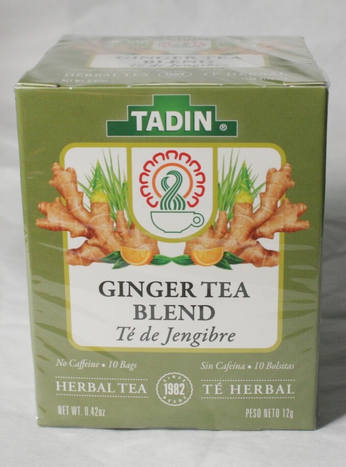 Herbal tea, TADIN, ginger, green tea, spearmint, chamomile, 10 bags, no