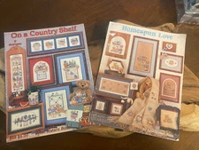Vtg Graph-It Arts Lot Of 2 Cross Stitch Pattern Leaflets Teddy Bears Homespun