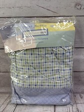 VTG JC Penney Bright Future For Baby Crib Dust Ruffle Blue Green Nursery Bedding