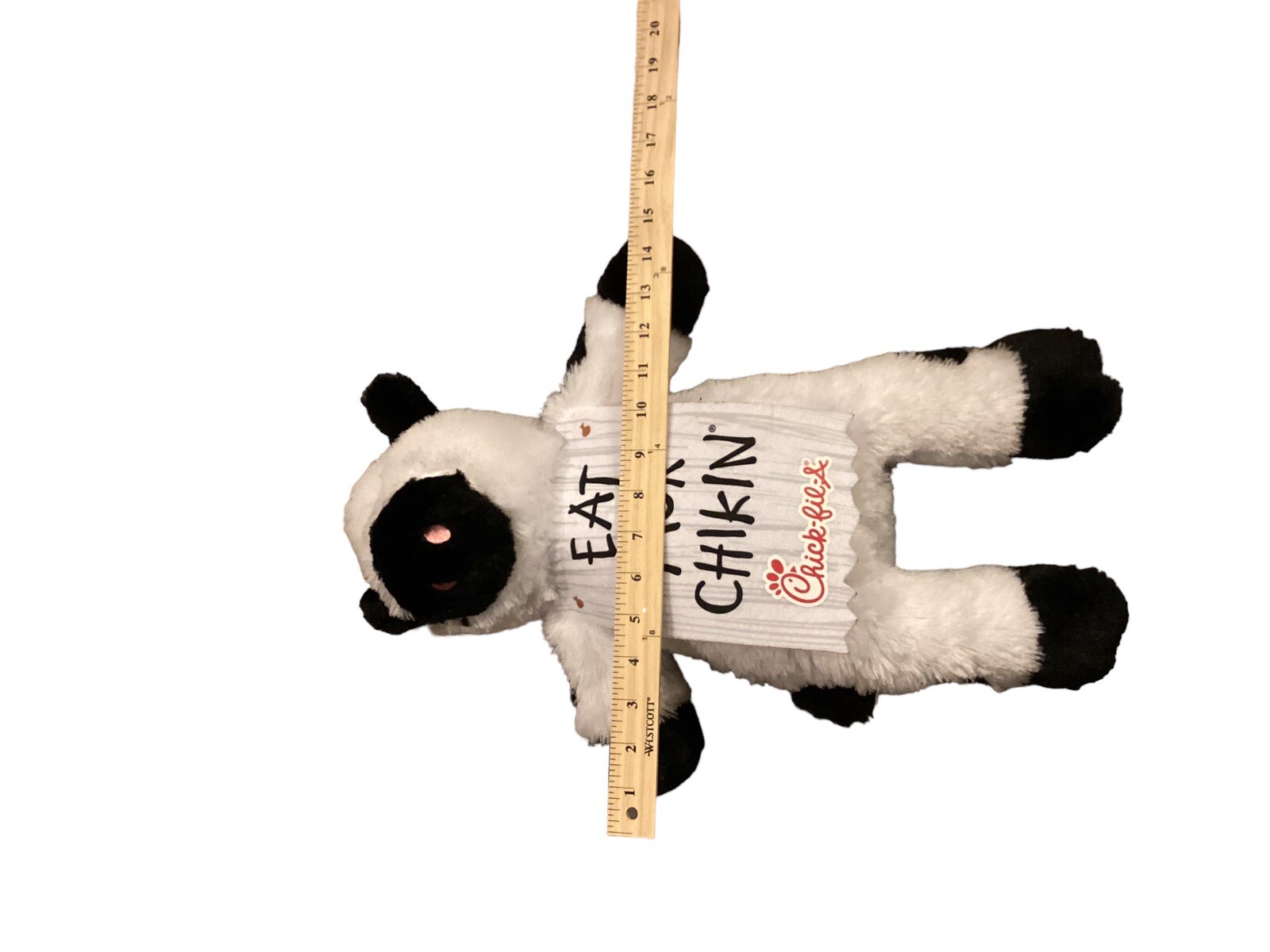 Chik Fil A Eat Mor Chikin- Cow Plush Stuffed Animal 20" Wearing Advertising Sign