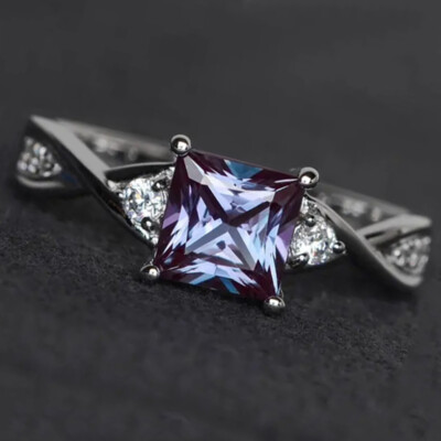 925 Silver Filled Rings for Women Elegant Cubic Zirconia Jewelry Size 6-10