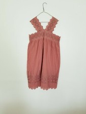 Ulla Johnson Dusty Pink Midi Dress - Lace Sleeveless - Embroidered Detail Size 2