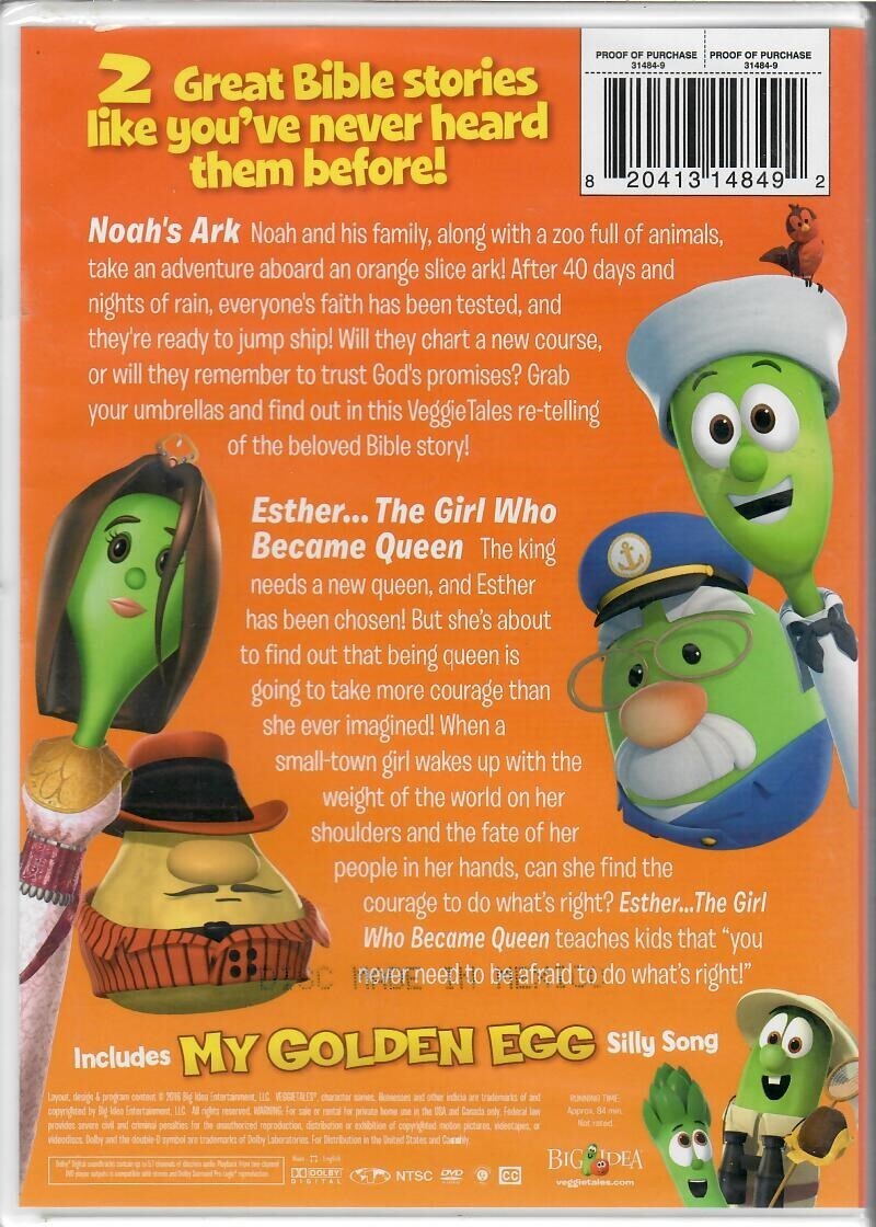 VeggieTales Noah's Ark & Esther Girl Became Queen DVD 2disc