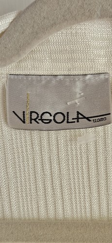VTG Virgola Uomo men's ivory polo shirt ribbed knit Sz Large NWT - Picture 4 of 8