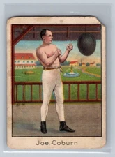 1910 ATC T220 Joe Coburn Champion Athlete Mecca Cigarettes Back Poor Boxing Card