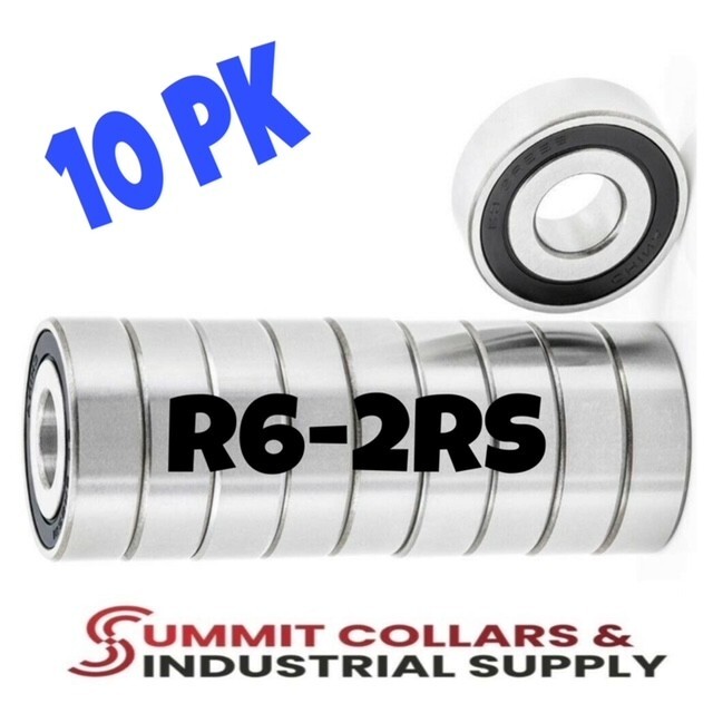 R6-2RS C3 EMQ Premium Rubber Sealed Ball Bearings – 3/8” X 7/8” X 9/32” – 10 Pack
