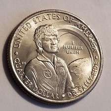 RARE 2022 P Sally Ride Quarter (2) errors: Ghost Comet Trail, Drooling Mouth AU 