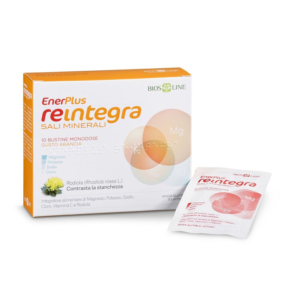 Bios Line Enerplus - Reintegra Sali Minerali Integratore Alimentare, 10 bustine