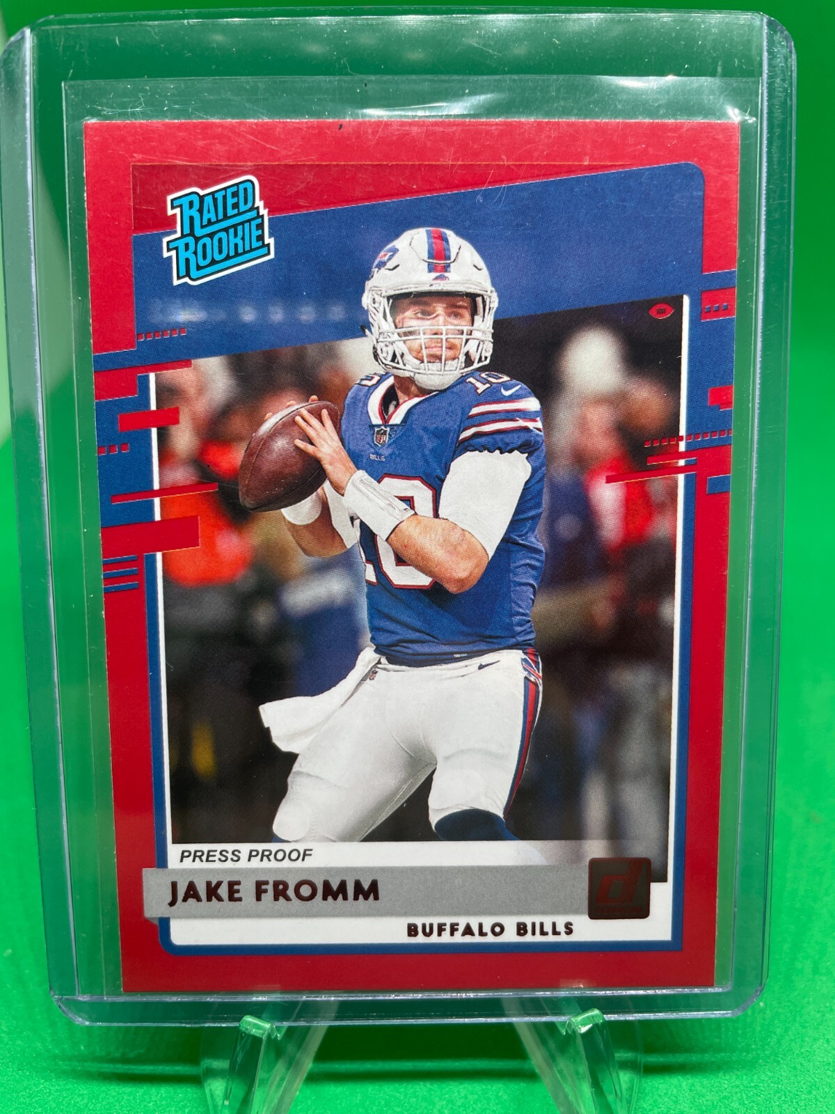 2020 Panini Donruss Rated Rookies Red Press Proof #305 Jake Fromm Buffalo Bills