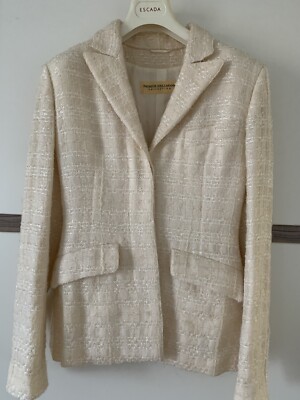 Patrick Hellmann Blazer, Weiss Mit Glizernaht, IT42, 60% Wolle
