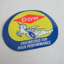 1970's Dow Decal Sticker Racing Hot Rods Drag Racing Unicorn Vintage