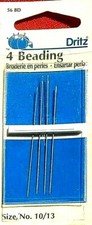 Dritz 56 BD Beading Hand Needles 10/13 4 pack