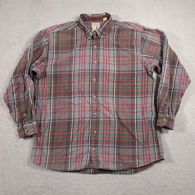 Vtg Red Head Flannel Shirt Mens 2XLT Plaid Button Down Workwear Grunge