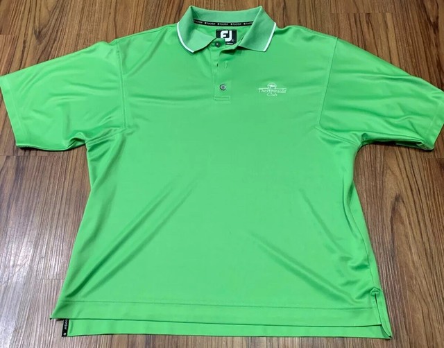 Footjoy Neon Green Lime Polo Golf Shirt The Peninsula Club Large Prodry Superlit eBay