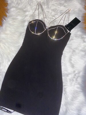 black diamante strap cutout mini dress BLACK DIAMANTE STRAP CUTOUT MAXI DRESS- Black main image 1
