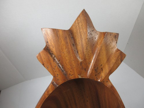 De colección Alii Woods Honolulu Hawaii madera piña cuenco pared decoración retro - Imagen 2 de 10