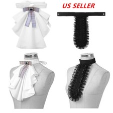 Detachable Ruffled Jabot Neck Collar Stage Party Business Costume Accessory