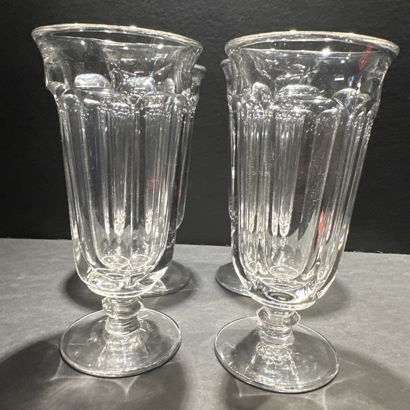 Set Of 4 Vtg Imperial Old Williamsburg Clear Iced Tea Goblets Glasses