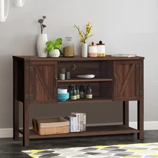 Costway Console Table Sideboard Buffet TV Stand w/ Storage Cabinets Bottom Shelf