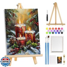 MOGTAA Christmas Paint by Numbers Kit for Adults Beginners with Frame, Christ